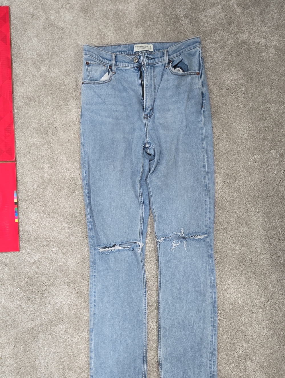 Abercrombie & Fitch Light Blue Skinny Jeans with Knee Rips